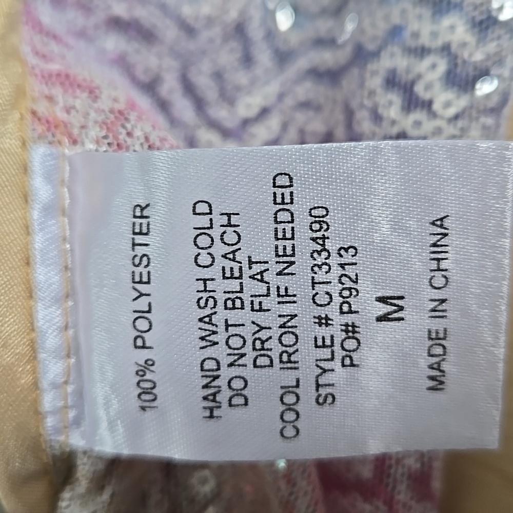 CH8 NWT Main Strip Multicolor Sequin Pantsuit Blouse Flare Leg 2 Pc Sm Md Lg - Picture 11 of 11